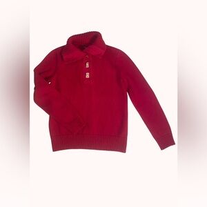 Lauren Ralph Lauren 100% Cotton Long Sleeve Sweater Size M Medium Solid Red